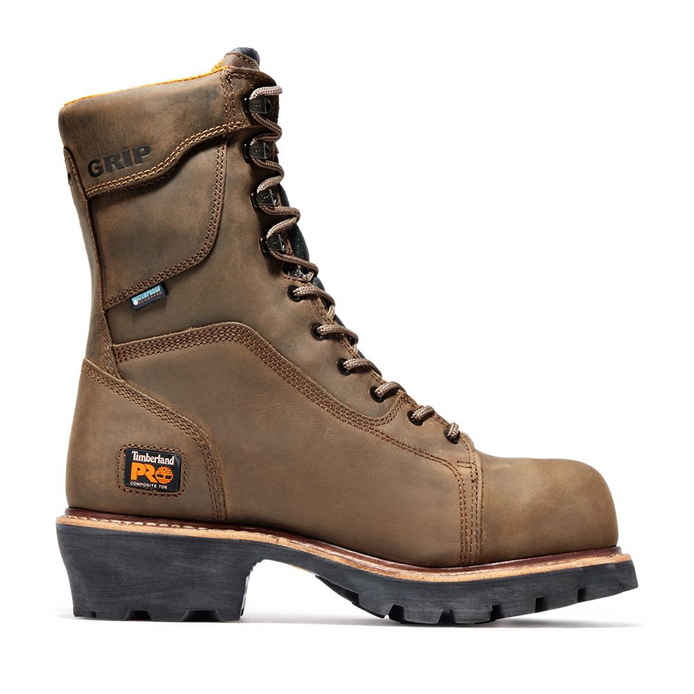 Botas Pro Timberland Argentina Hombre - Pro Rip Saw 9" Comp Toe Logger - Marrones - MXOGRS-264